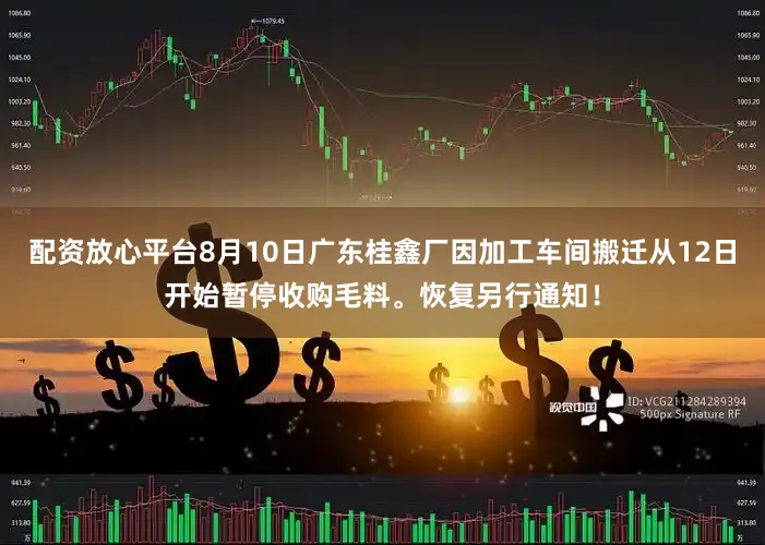 配资放心平台8月10日广东桂鑫厂因加工车间搬迁从12日开始暂停收购毛料。恢复另行通知！